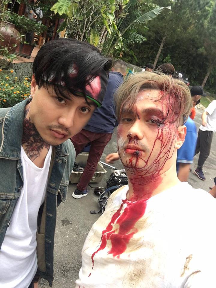 Diễn viên Việt Anh nhuộm tóc vàng trong loạt ảnh hậu trường quay Người Phán Xử 2